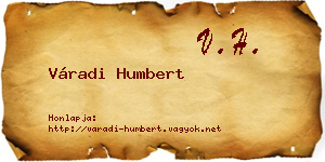 Váradi Humbert névjegykártya